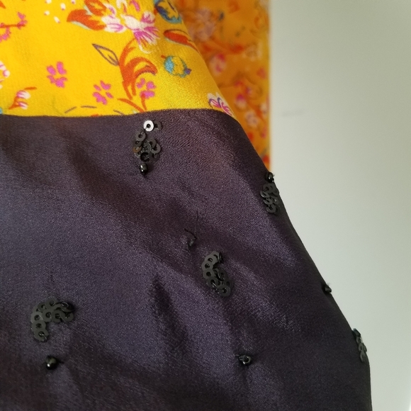 Anthropologie Maeve Silk Yellow Road Midi Skirt Small - Picture 13 of 16